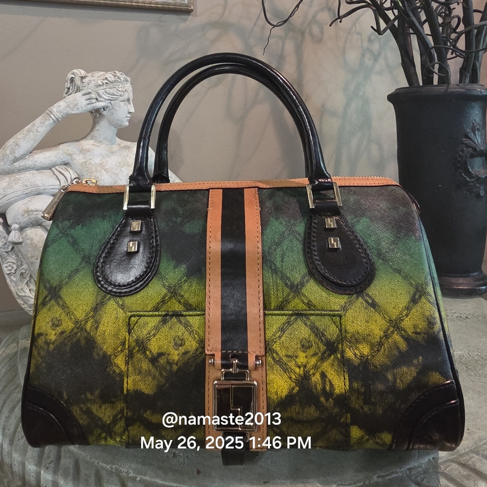 L.A.M.B.  By Gwen Stefani Tie-Die Speedy Satchel Luxury Designer Handbag # 133